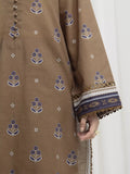 Edenrobe Allure Olive Khaddar 3-Piece Suit | EWU6A3-37029-3P