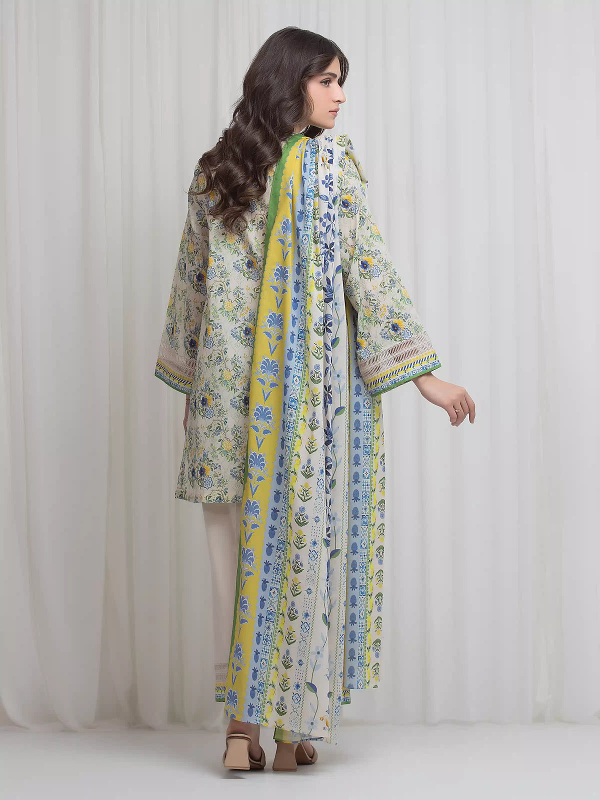Edenrobe Allure Multi Lawn 3-Piece Suit | EWU6A1-36642-3P
