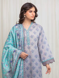 Edenrobe Allure Grey Lawn 3-Piece Suit | EWU6A1-36610-3P