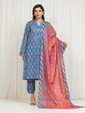 Edenrobe Allure Blue Lawn 3-Piece Suit | EWU6A1-36756-3P