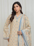 Edenrobe Allure Beige Lawn 3-Piece Suit | EWU6A1-36751-3P