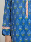 Edenrobe Allure Blue Lawn 3-Piece Suit | EWU6A1-36760-3P