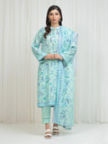 Edenrobe Allure Green Lawn 3-Piece Suit | EWU6A1-36674-3P