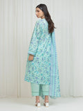 Edenrobe Allure Green Lawn 3-Piece Suit | EWU6A1-36674-3P
