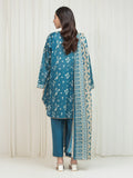 Edenrobe Allure Turquoise Lawn 3-Piece Suit | EWU6A1-36673-3P