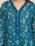 Edenrobe Allure Turquoise Lawn 3-Piece Suit | EWU6A1-36673-3P