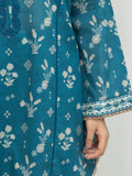 Edenrobe Allure Turquoise Lawn 3-Piece Suit | EWU6A1-36673-3P