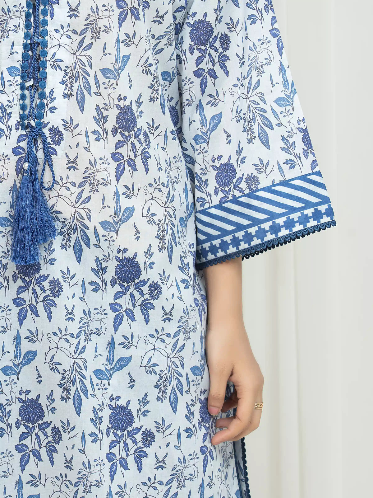 Edenrobe Allure Ink Blue Lawn 3-Piece Suit | EWU6A1-36755-3P