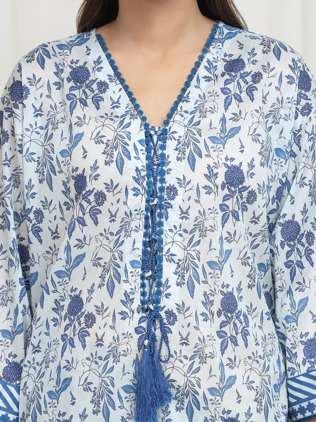 Edenrobe Allure Ink Blue Lawn 3-Piece Suit | EWU6A1-36755-3P