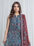 Edenrobe Allure Teal Khaddar 3-Piece Suit | EWU6A3-37021-3P