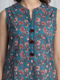 Edenrobe Allure Teal Khaddar 3-Piece Suit | EWU6A3-37021-3P