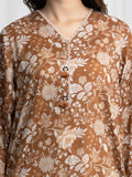 Edenrobe Allure Bronze Khaddar 3-Piece Suit | EWU6A3-37025-3P