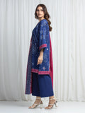 Edenrobe Allure Blue Khaddar 3-Piece Suit | EWU6A3-37018-3P