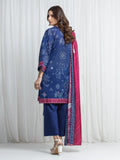 Edenrobe Allure Blue Khaddar 3-Piece Suit | EWU6A3-37018-3P