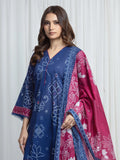Edenrobe Allure Blue Khaddar 3-Piece Suit | EWU6A3-37018-3P