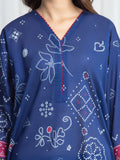 Edenrobe Allure Blue Khaddar 3-Piece Suit | EWU6A3-37018-3P