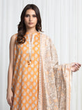 Edenrobe Allure Orange Khaddar 3-Piece Suit | EWU6A3-37019-3P