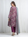 Edenrobe Allure Magenta Khaddar 3-Piece Suit | EWU6A3-37022-3P