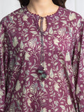 Edenrobe Allure Magenta Khaddar 3-Piece Suit | EWU6A3-37022-3P