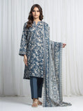 Edenrobe Allure Blue Khaddar 3-Piece Suit | EWU6A3-37026-3P