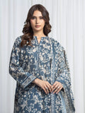 Edenrobe Allure Blue Khaddar 3-Piece Suit | EWU6A3-37026-3P