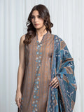 Edenrobe Allure Brown Khaddar 3-Piece Suit | EWU6A3-37012-3P
