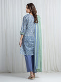 Edenrobe Allure Blue Khaddar 3-Piece Suit | EWU6A3-37027-3P