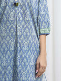 Edenrobe Allure Blue Khaddar 3-Piece Suit | EWU6A3-37027-3P