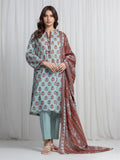 Edenrobe Allure Green Khaddar 3-Piece Suit | EWU6A3-37024-3P