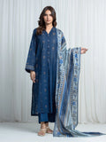 Edenrobe Allure Navy Khaddar 3-Piece Suit | EWU6A3-37017-3P
