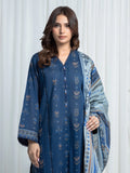 Edenrobe Allure Navy Khaddar 3-Piece Suit | EWU6A3-37017-3P