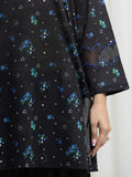 Edenrobe Allure Black Khaddar 3-Piece Suit | EWU6A3-37014-3P