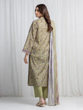 Edenrobe Allure Olive Khaddar 3-Piece Suit | EWU6A3-37016-3P