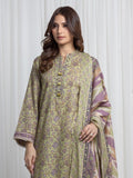 Edenrobe Allure Olive Khaddar 3-Piece Suit | EWU6A3-37016-3P