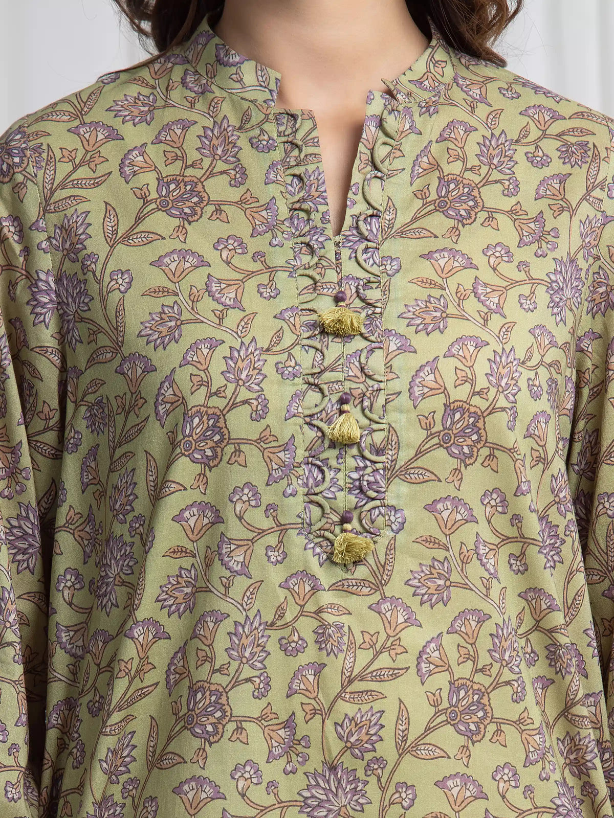 Edenrobe Allure Olive Khaddar 3-Piece Suit | EWU6A3-37016-3P