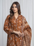 Edenrobe Allure Brown Khaddar 3-Piece Suit | EWU6A3-37013-3P
