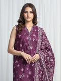 Edenrobe Allure Magenta Khaddar 3-Piece Suit | EWU6A3-37020-3P