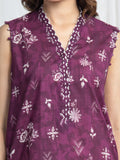 Edenrobe Allure Magenta Khaddar 3-Piece Suit | EWU6A3-37020-3P