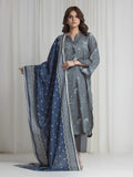 Edenrobe Allure Grey Lawn 3-Piece Suit | EWU6A1-36728-3P