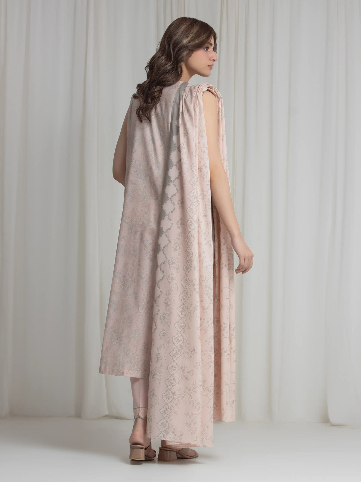 Edenrobe Allure Pink Lawn 3-Piece Suit | EWU6A1-36729-3P