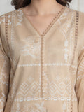 Edenrobe Allure Beige Lawn 3-Piece Suit | EWU6A1-36734-3P