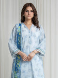 Edenrobe Allure Blue Lawn 3-Piece Suit | EWU6A1-36737-3P