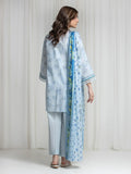 Edenrobe Allure Blue Lawn 3-Piece Suit | EWU6A1-36737-3P