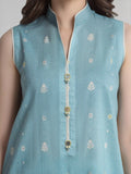 Edenrobe Allure Turquoise Lawn 3-Piece Suit | EWU6A1-36735-3P