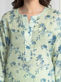 Edenrobe Allure Ivory Green Lawn 3-Piece Suit | EWU6A1-36727-3P