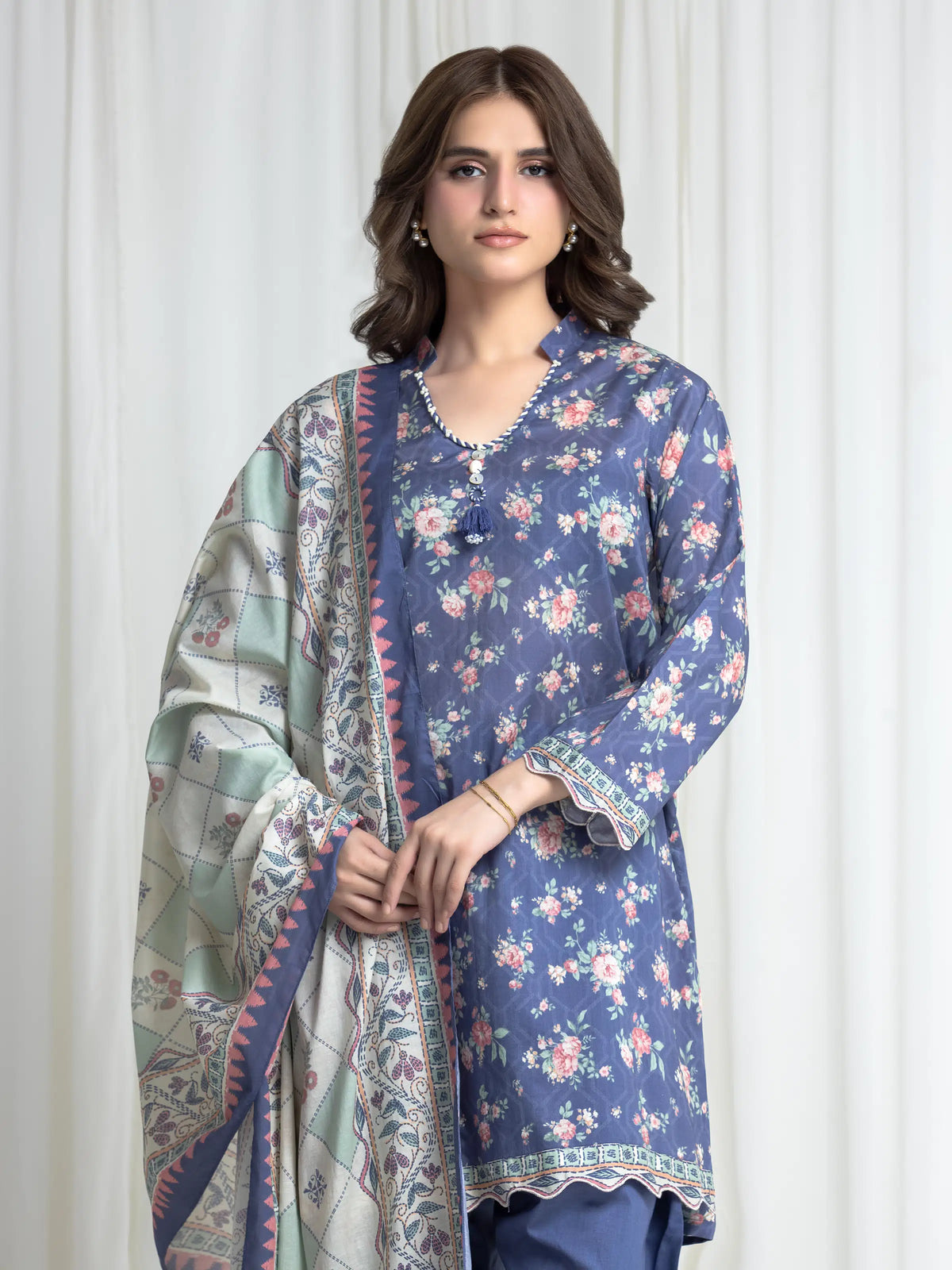 Edenrobe Allure Purple Lawn 3-Piece Suit | EWU6A1-36732-3P