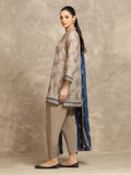 Edenrobe Allure Beige Lawn 3-Piece Suit | EWU6A1-36558-3P