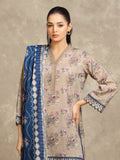 Edenrobe Allure Beige Lawn 3-Piece Suit | EWU6A1-36558-3P