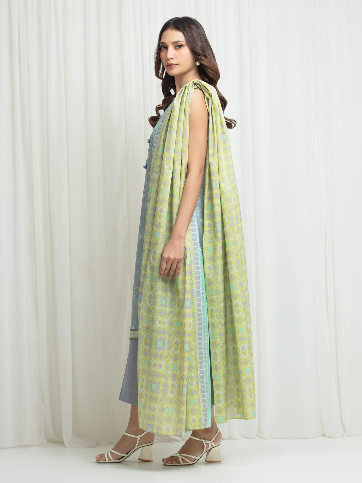 Edenrobe Allure Light Blue Lawn 3-Piece Suit | EWU6A1-36705-3P