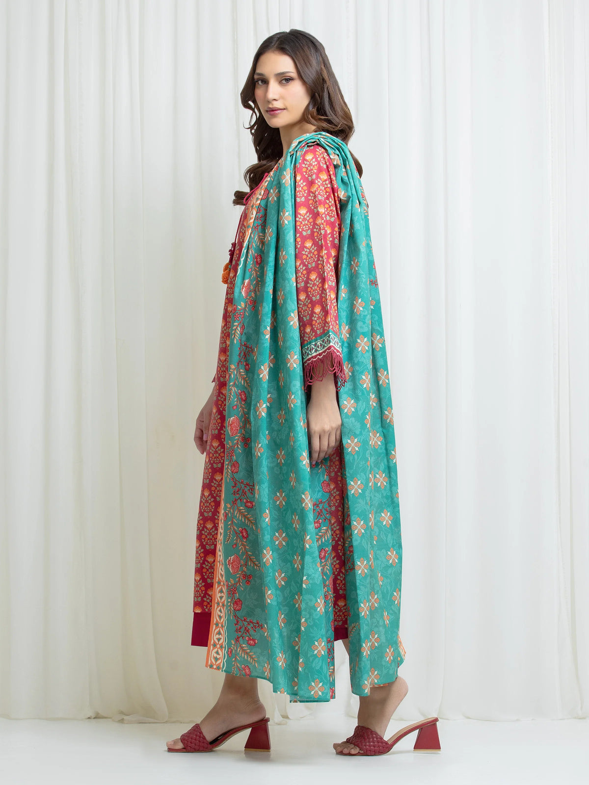 Edenrobe Allure Pink Lawn 3-Piece Suit | EWU6A1-36704-3P